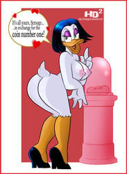 anthro ass avian breasts disney ducktales eyeshadow female female_only furry half-closed_eyes hotdesigns2 magica_de_spell nipples nude solo