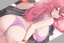 1girls ass azur_lane beauty_mark breasts bremerton_(azur_lane) bremerton_(relaxation_consultation)_(azur_lane) bubble_butt dat_ass eagle_union_(azur_lane) female huge_breasts kuavera large_ass light-skinned_female light_skin long_hair mole_on_breast mole_under_eye navel_piercing panties pink_eyes pink_hair smile tank_top thick_thighs wip work_in_progress