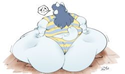 1girls ass ass_focus bbw butt_crack butt_focus cardboard_box cat_ears cat_girl chubby chubby_anthro chubby_female cloudboyo dat_ass dog_ears dog_girl fat fat_ass fat_butt fat_mons hands_on_ass huge_ass huge_butt imminent_sex long_hair overflow overflowing_ass overweight overweight_anthro overweight_female rear_view solo solo_female solo_focus ssbbw temmie temmie_(undertale) undertale undertale_(series) underwear