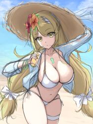 alternate_costume breasts core_crystal female female_only hat mythra nintendo okazu2010015 solo xenoblade_(series) xenoblade_chronicles_2