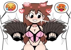 1girls 2boys big_breasts breasts brown_hair cum cum_on_face cumming feathered_wings feathers female female_only huge_breasts long_hair shannon_gurr shgurr steca thelazyart thick thick_ass thick_legs thighs youtube youtuber