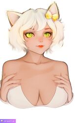 1girls ai_generated animal_ears bra cat_ears countryhumans countryhumans_girl departamenthumans female female_only humanized latina light-skinned_female light_skin managua_(departamenthumans) short_hair