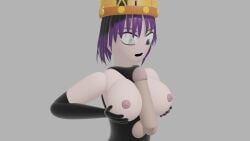 crown decaying_winter heterochromia nipples paizuri purple_eyes purple_hair sledge_queen titfuck titjob