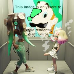 1futa 1girls 3d 3d_(artwork) animal_humanoid cd-i cephalopod cephalopod_humanoid duo elevator female futanari genitals hotel_mario humanoid inkling intersex intersex/female luigi marina_(splatoon) marina_(wo262) marine marine_humanoid mario_(series) mollusk mollusk_humanoid nintendo octarian octoling pearl_(splatoon) penis sonlink splatoon