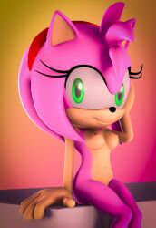 1girls 3d amy_rose anthro big_boobs big_breasts boobs breasts completely_naked completely_nude completely_nude_female female female_only furry green_eyes hedgehog hedgehog_humanoid naked naked_female nipples nude nude_female pink_fur pink_hair pink_nipples rarequinez sega sitting solo solo_female sonic_(series) sonic_the_hedgehog_(series) tits