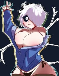 1girls 2023 big_breasts eosftwit female female_only genderswap_(mtf) heart-shaped_pupils humanized large_breasts rule_63 sans tagme undertale undertale_(series) undertale_au undertale_fanfiction white_eyes white_hair