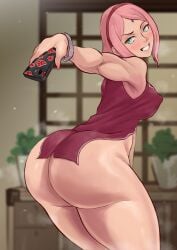 1girls akatsuki_(naruto) alternate_breast_size arachnart ass big_ass blush boruto:_naruto_next_generations bottom_heavy breasts dat_ass erect_nipples female green_eyes haruno_sakura hi_res huge_ass huge_breasts large_breasts light-skinned_female light_skin mature_female milf mother naruto naruto_(series) no_panties no_pants pink_hair sakura_haruno selfie sexting short_hair solo taking_picture taking_selfie thick_thighs thighs voluptuous wide_hips