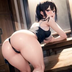 1girls ai_generated ass ass_raised ass_up black_hair dark_hair female looking_at_viewer looking_back looking_back_at_viewer nemus_waifu_generator pooplool sole_female solo solo_female tagme thighs