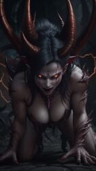 1girls ai_generated black_hair daughter demon demon_girl demon_horns demon_wings demoness devil_girl devil_horns devil_wings dexgravity evil_face female female_focus female_only lilim red_eyes seductive seductive_eyes seductive_look seductive_smile solo_female succubus succubus_horns succubus_wings