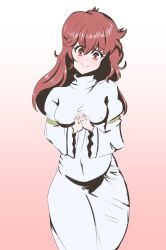 1girls breasts covered_nipples female female_only fire_emblem fire_emblem:_mystery_of_the_emblem fire_emblem:_shadow_dragon_and_the_blade_of_light interlocked_fingers kata_(artist) lena_(fire_emblem) long_hair medium_breasts nintendo nun own_hands_together praying pregnant red_eyes red_hair smile solo