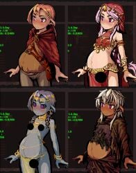 4girls abdomen background belly belly_dancer belly_dancer_outfit big_belly black_dots blue-skinned_female blue_skin blush breasts breasts_out censored censored_genitalia censored_nipples censored_pussy censorship dark-skinned_female dark_skin elf elf_ears elf_female elf_girl female female_human female_only gameplay_mechanics grey_hair heart-shaped_pupils heavily_pregnant human humanoid jewelry jewelry_only light-skinned_female light_hair light_skin lona(lonarpg) lonarpg luxury messy messy_clothing messy_hair mod modification monster monster_girl multiple_girls non-human pale pale-skinned_female pale_skin pink_hair pregnancy pregnant pregnant_belly pregnant_female purple_eyes small_breasts stomach tanned tanned_female tanned_girl tanned_skin video_game_character video_games white_hair white_sclera