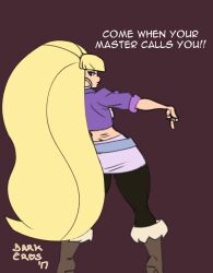 aged_up big_hair blonde_female blonde_hair blonde_hair_female boots bouffant_hair darkeros13 disney disney_channel disney_xd dominatrix english_text femdom gravity_falls high_heel_boots high_heels hoop_earrings long_hair older_female pacifica_northwest purple_clothing purple_miniskirt purple_skirt skirt stockings straight_hair teased_hair thedarkeros thick_thighs thighhighs tights waist_belt