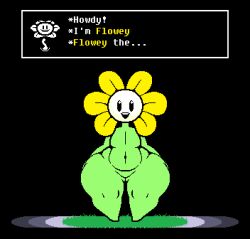 1boy 2d 2d_(artwork) 2d_artwork ass big_ass big_butt butt color dialogue english english_dialogue english_text femboy flowey_the_flower flowey_with_nothing_else_but_a_massive_ass frisk male male_only plant_boy plantie plump_thighs solo tagme talking_to_viewer teapot_(body_type) text text_box thick_legs thick_thighs undertale undertale_(series) unseen_character wide_hips xmelomor24x xmelomor24x_(flowey_battle)