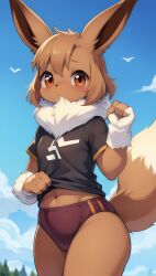 ai_generated anthro awokose eevee flat_chest furry small_breasts stable_diffusion tiny_breasts