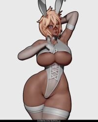 1girls 4:5 animated areola_slip ass big_ass big_breasts bleach blonde_hair breasts bubble_ass bubble_butt bunnysuit dark-skinned_female dark_skin female no_sound rushzilla shorter_than_10_seconds solo tagme thick_thighs tia_harribel turntable_(animation) vertical_video video