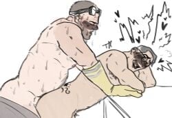 crewtawn cute engineer engineer_(team_fortress_2) gay gay_anal gay_sex gloves heart male_only medic medic_(team_fortress_2) penis_in_pussy team_fortress_2 tf2