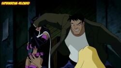 animated black_canary blonde_hair dc dc_comics funny huntress_(dc) imminent_rape imminent_sex justice_league justice_league_unlimited meme screencap screenshot screenshot_edit sound superheroine_reloaded tagme torn_clothes torn_clothing video