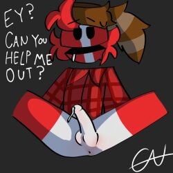 1boy :v balls canada_(countryhumans) clothing countryhumans coyote_pup cum english_text erection eyebrows gray_background male male_only meme multicolored_body multicolored_skin penis simple_background south_park testicles text