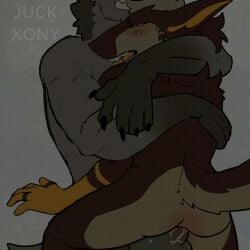 1:1 anal animal_genitalia animal_penis animated canid canine canine_genitalia canine_penis claws duo embrace genitals hi_res hug hybrid juckxony knot male male/male mammal mick(juckxony) penis sergal short_playtime were werecanid werecanine werewolf