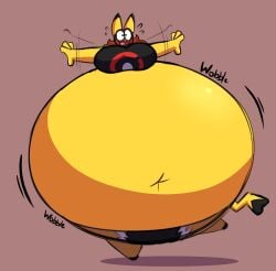 balloonlop big_breasts breasts cosplay_pikachu female hyper_obese inflation obese pikachu pikachu_libre pokémon_(species) pokemon thick_thighs wide_hips