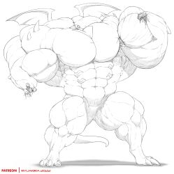 abs biceps big_muscles dragon extreme_muscles female huge_muscles hyper_muscles large_muscles male muscles muscular muscular_male pecs ryuakira