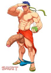 abs bara blue_eyes blue_hair bodybuilder boner erection fire_emblem fire_emblem:_path_of_radiance fire_emblem:_radiant_dawn gay glasses huge_balls huge_cock ike_(fire_emblem) male_only muscle muscles muscular_arms muscular_male muscular_thighs nipples pecs smukt solo solo_male