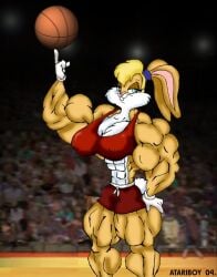 abs atariboy biceps big_muscles breasts female huge_breasts lola_bunny looney_tunes muscle_fetish muscles muscular muscular_female rabbit