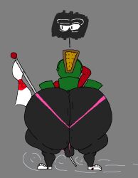 alien alien_humanoid armor ass backsack balls bending big_butt clothing cutaway exposed_ass expression_cutaway flag flat_colors footwear genitals headgear helmet humanoid looking_away looney_tunes male male_only martian martian_(duck_dodgers) marvin_the_martian mouthless noseless not_furry plamzdoom shoes solo thong unaware underwear warner_brothers wide_hips wind