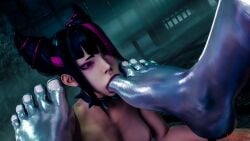 3d 3d_(artwork) feet juri_han robot_girl seth_(doll_unit_0) seth_(street_fighter) street_fighter street_fighter_6 street_fighter_v sucking sucking_toes toes ynoz yuri