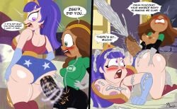 1futa 1girls all_fours alternate_breast_size ameizing_lewds ass assjob bed big_ass big_breasts big_butt big_penis blush body_control breasts buttjob clothed clothing covered_buttjob cum cumming dark-skinned_female dark-skinned_futanari dark_skin dc dc_comics dc_super_hero_girls dialogue dickgirl dickgirl/female dirty_talk doggy_style duo ejaculation endless_orgasm english_text erection excessive_cum fat_ass female from_behind fully_clothed futa_on_female futanari green_lantern_(cosplay) growing_penis hi_res highres huge_ass huge_breasts huge_cock humping in_heat instant_loss instant_loss_2koma interracial karen_beecher large_ass large_breasts light-skinned_female light_skin lipstick long_hair looking_back magic medium_breasts mostly_clothed on_all_fours orgasm pawg penis projectile_cum purple_hair red_lipstick rough_sex sex sideass speech_bubble standing talking talking_to_another text text_bubble veiny_penis warner_brothers wide_hips wonder_woman_(cosplay) zee_zatara