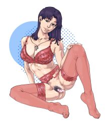 hairy_pussy katsuragi_misato lingerie misato_katsuragi neon_genesis_evangelion pussy