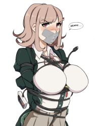 1girls bondage danganronpa danganronpa_2:_goodbye_despair duct_tape dvcttape female_only gag gagged nanami_chiaki nes_controller tape_gag wires