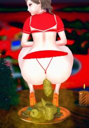 animated asshole big_ass christmas fetish inviting plate pov scat serving_feces serving_food