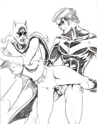 barbara_gordon batgirl canon_couple dc dc_comics dick_grayson dickbabs female male nightwing sex