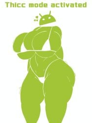 1girls 2023 android_(os) anthro anthrofied ass belly big_ass big_breasts bikini breasts bugdroid cleavage curvy curvy_figure english_text female female_focus front_view gigantic_breasts gigantic_thighs green_body hands_behind_back heart hourglass_figure huge_ass huge_breasts large_ass large_breasts looking_at_viewer mascot midriff solo solo_focus text thick_thighs top_heavy videogamedunky voluptuous white_background white_bikini wide_hips