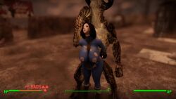 3d 3d_animation animal_penis animated deathclaw fallout gameplay_mechanics gui health_bar implied_creampie interspecies_sex no_sound sole_survivor_(female) tagme vault_dweller vault_suit video zoophilia