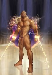 1boy 1male abs andriusdraws balls bara beard biceps big_balls big_penis blonde_hair chris_hemsworth completely_nude facial_hair flaccid flaccid_penis gay hairy hi_res highres huge_cock human looking_at_viewer male male_focus male_only male_pubic_hair marvel marvel_cinematic_universe mature mature_male muscles muscular muscular_arms muscular_male nipples nude penis restrained solo solo_male thor:_love_and_thunder thor_(marvel) thor_(series) veiny_penis you_flicked_too_hard_dammit