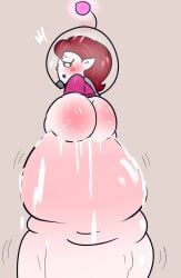 ass blush cum lisa_(pikmin_4) macro macro_on_micro micro_female micro_on_penis nintendo pikmin pikmin_(series) pikmin_4 size_difference skittydrawsnsfw sweating tiny tiny_person