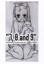 bolze bunny doujinshi english_text idolmaster minase_iori monochrome scan solo thighhighs