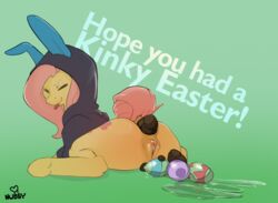 anus bodily_fluids easter easter_egg egg feces female feral fluttershy_(mlp) friendship_is_magic furry genital_fluids genitals holidays my_little_pony nubsy peeing pussy scat solo urine watersports