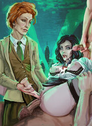 anal bioshock bioshock_infinite bisexual bisexual_(female) blue_eyes breasts brown_hair burial_at_sea clothed clothed_female_nude_male clothed_sex cum cum_in_mouth cum_on_face dildo double_penetration elizabeth_comstock elizabeth_comstock_(burial_at_sea) female foursome freckles gangbang looking_pleasured male nipples nopan orange_hair penetration penis pubic_hair rapture_(bioshock) renx rosalind_lutece runny_makeup sex sex_toy straight tears testicles uncensored unseen_male_face vaginal_insertion