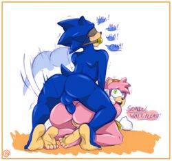 amy_rose anal_sex ass back_view ball_gag balls blindfold blue_arms blue_fur buggery color feet female from_behind fur furry furry_ass gag gagged gloves headband hedgehog male pink_fur rokiloki sonic_(series) sonic_the_hedgehog straight tear