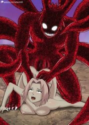 1boy 1girls 4_tails all_fours anal anal_sex artyum99 bent_over boruto:_naruto_next_generations breasts chakra doggy_style forced fox from_behind haruno_sakura holding huge_cock human interspecies kurama kyuubi large_penis larger_male monster monster_cock monster_rape multiple_tails naked naruto ninja nipples nude pink_hair rape rolling_eyes sakura_haruno sex size_difference tagme tailed_beast uzumaki_naruto zoophilia