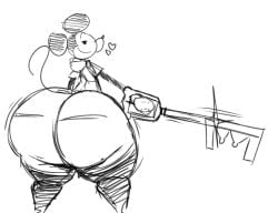 ass ass_focus big_ass big_butt breathotter bubble_ass bubble_butt disney huge_ass kingdom_hearts looking_at_viewer looking_back male male_only mickey_mouse non-human non-human_only public_domain sketch thiccey_mouse toony