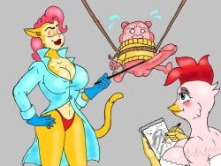 anthro avian_humanoid big_breasts catgirl chicken fanart feline_humanoid guodzilla hamster monique_pussycat original original_character peepoodo penis sketchbook victoria_(cyancapsule)