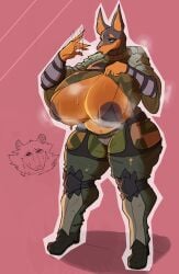 big_breasts breasts female huge_breasts pokebraix thick_thighs wide_hips