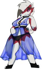 absurd_res alpha_channel anthro breasts clothing dress female generation_7_pokemon goopyarts hi_res lingerie looking_at_viewer lycanroc masturbation midnight_lycanroc nintendo panties pokemon pokemon_(species) underwear