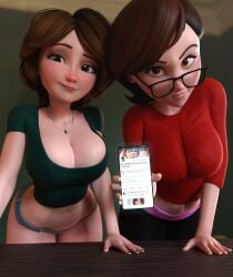 2girls 2milfs 3d angry_expression bare_ass bare_midriff bare_navel bare_thighs batesz big_breasts big_cleavage big_hero_6 blender breasts busty cass_hamada cleavage cleavage_overflow collarbone crop_top disney expressions eyebrows_raised female female_only helen_parr huge_breasts large_breasts looking_at_viewer lowleg_shorts marvel marvel_comics massive_breasts micro_shorts milf milfs minishorts navel pelvic_line pixar short_shorts shorts slim_waist the_incredibles thick_thighs thighs wide_hips yoga_pants