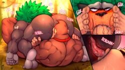 16:9 2boys absurd_res anal anthro ape barefoot blush brown_body brown_fur donkey_kong donkey_kong_(series) duo feet feet_on_face foot_on_face fur gay generation_8_pokemon gorilla haplorhine hi_res male male/male male_only mammal muscular muscular_male nintendo oral oral_penetration penetration pokemon pokemon_(species) primate rillaboom rimming sex widescreen x-ray zourik