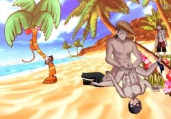 beach cum cum_inside danganronpa forced gay_sex ishimaru_kiyotaka ishimondo kiyotaka_ishimaru kuwata_leon legs_up male_only mondo_oowada oowada_mondo skinny straight_hair sweat young